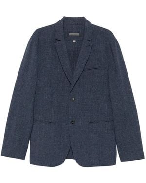 John Varvatos Veste À Carreaux À Revers Crantés - Bleu