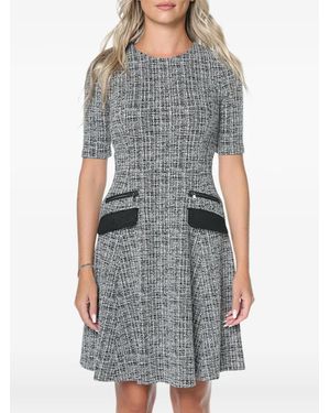 DKNY Robe Courte En Tweed À Détails De Zips - Grey