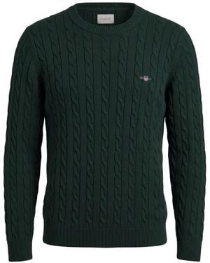 GANT Cable-Knit Cotton Sweater - Green