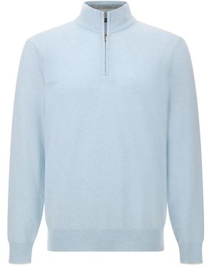 BOGGI Pull En Cachemire À Col Zippé - Bleu