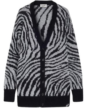 Pence Zebra-print Cardigan - Black