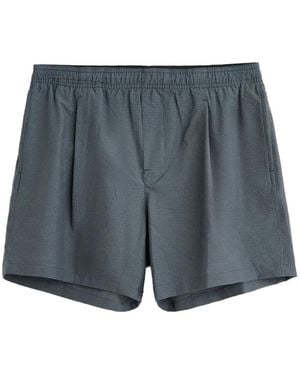 Our Legacy Seersucker Pleated Shorts - Grey