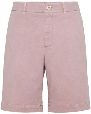 Brunello Cucinelli Denim Bermuda Shorts - Red