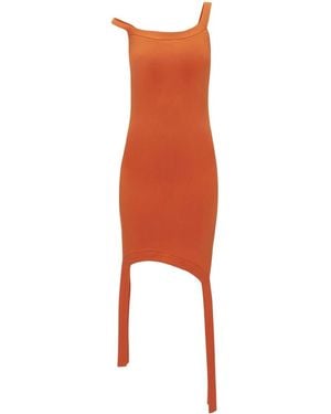 JW Anderson Abito corto asimmetrico smanicato - Arancione