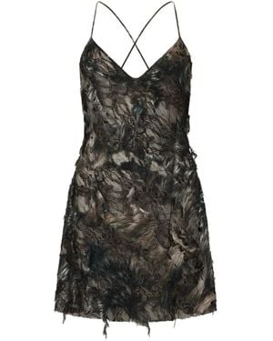 Roberto Cavalli Vestido Corto De Encaje - Negro