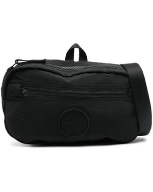 Stone Island Gürteltasche Mit Logo-Stickerei - Schwarz