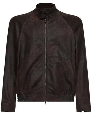 Salvatore Santoro Buttoned-Collar Raglan Jacket - Black
