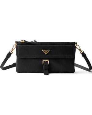 Prada Nappa-Leather Wallet With Shoulder-Strap - Black