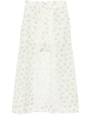 Sandro Short Fleuri En Dentelle - White