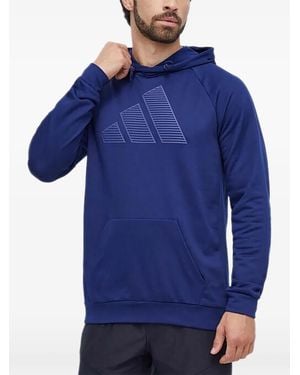 adidas ロゴ パーカー - ブルー