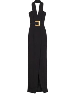Balmain Neckholder-Kleid Mit Schnallendetail - Schwarz