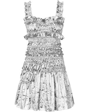 Cecilie Bahnsen -tone Oona Smocked Mini Dress - Women's - Fabric - Grey