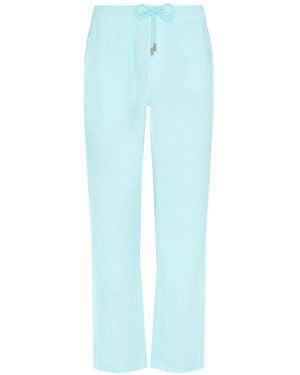 Vilebrequin Drawstring-Waist Linen Trousers - Blue