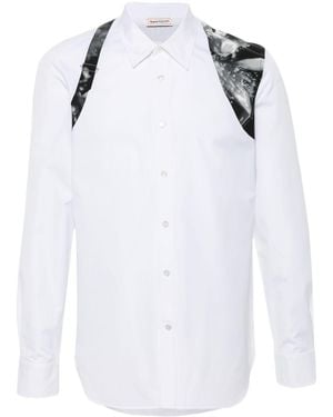 McQueen Camicia Con Stampa Harness Wax Flower - Bianco