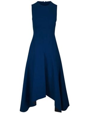 Akris Punto Robe Mi-Longue Asymétrique À Design Sans Manches - Bleu