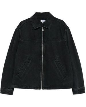 Loewe Chaqueta Vaquera Con Parche Del Logo - Negro
