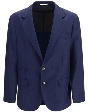Brunello Cucinelli Notched-Lapel Single-Breasted Jacket - Blue