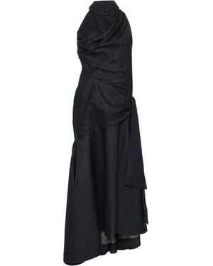 Zimmermann Halterneck Draped-Detail Maxi Dress - Black