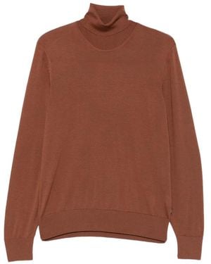 BOSS H-Musso Rollkragenpullover Aus Wolle - Braun