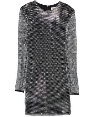 L'Agence Langärmeliges Kleid Mit Kristallen - Grau