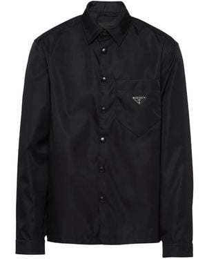 Prada Re-Nylon Point-Collar Shirt - Black