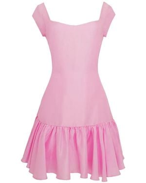 Azeeza Arti Raw Silk Mini Dress - Pink