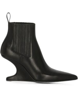 Rick Owens Cantilever Leather Heeled Chelsea Boots - Black