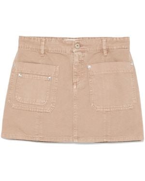Blumarine Canvas Mini Skirt - Natural