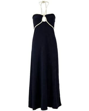Johanna Ortiz Gleymoon Halterneck Maxi Dress - Blue