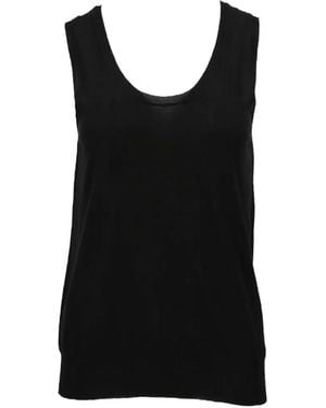 Isaia Sleeveless Knit Top - Black