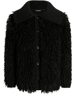 Dolce & Gabbana Dolce & Gabbana Faux-Fur Effect Cardigan - Black