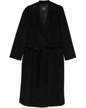 Marina Rinaldi Pirano Belted Pocket Coat - Black