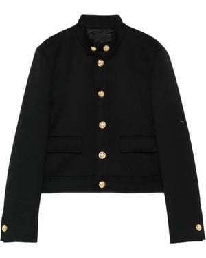 Nili Lotan Hadley Button-Fastening Cropped Jacket - Black
