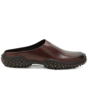 Miu Miu Leather Mules - Brown