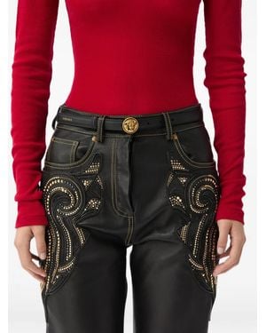 Versace Leather Belt 2 Cm - Red