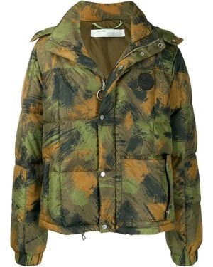 Off-White c/o Virgil Abloh Camouflage Quilted Puffer Jacket - Green