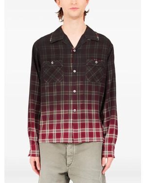 Maison Margiela Geruit Overhemd Met Ombré - Rood