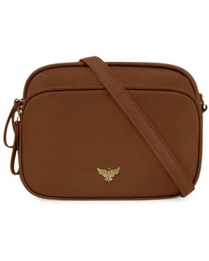 Apatchy London Betty Grained-Leather Crossbody Bag - Brown