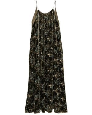 YANGKEHAN Floral-Print Maxi Dress - Black