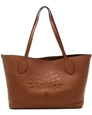Mulberry Tree Leather Tote Bag - Brown