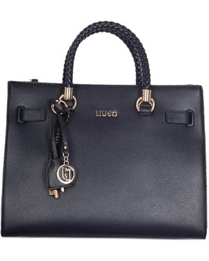 Liu Jo Bolso shopper con asa trenzada y detalle de logo - Azul