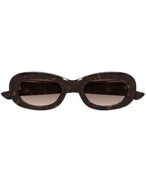 McQueen Oval-Frame Sunglasses - Brown