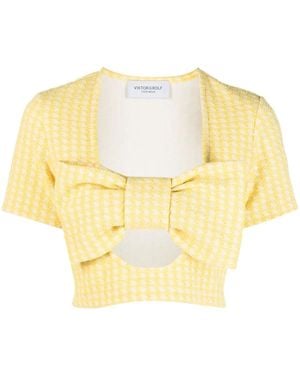 Viktor & Rolf Top Bandeau Bow Corto - Amarillo