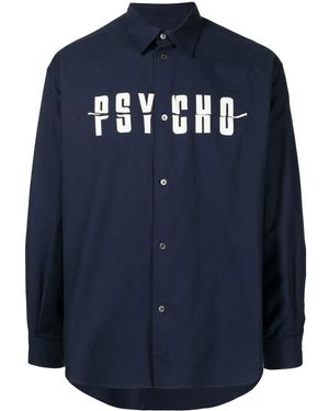Undercover Psychoプリント シャツ - ブルー