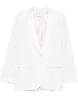 Manuel Ritz Satin-Trim Shawl-Lapel Jacket - White