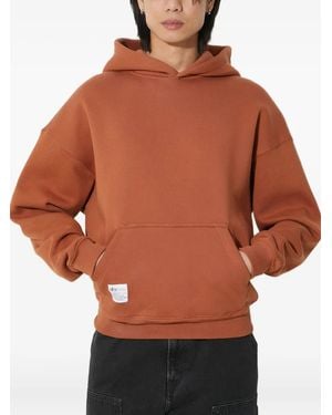 Alpha Industries Logo-Print Kangaroo-Pocket Hoodie - Brown