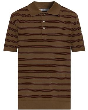 Moncler Striped Polo Shirt - Brown