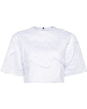 MSGM T-Shirt Plissettata - Bianco