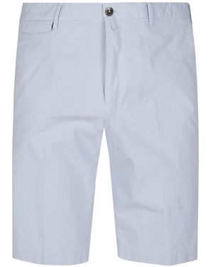 PT Torino Button-Fastening Cotton Shorts - Blue