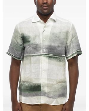 Corneliani Ombre-Effect Short-Sleeve Shirt - Grey